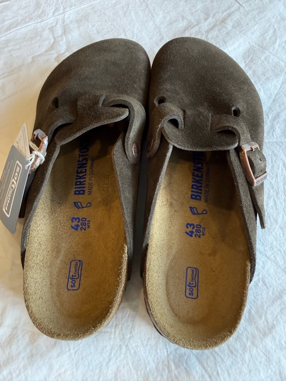 Birkenstock Boston Soft Footbed Clogs Mocha Suede EU 43 Regular NEW - Picture 3 of 10